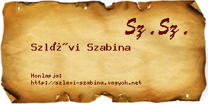 Szlávi Szabina névjegykártya