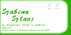 szabina szlavi business card